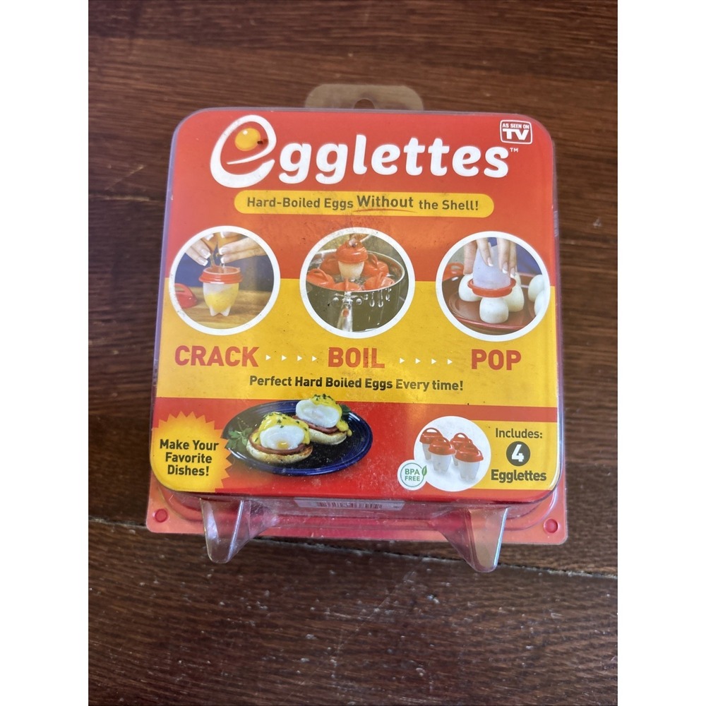 Egglettes Egg Cooker Hard Boiled Eggs without the Shell 4 Egg Cups Original New